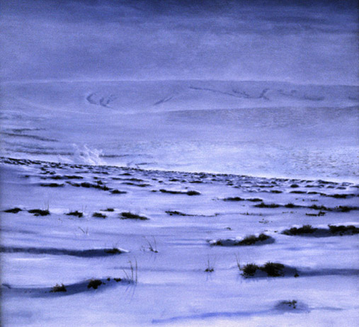  David Rosenthal Oil Painting Alaska Artist, Painting Image of Seward Peninsula Hot Springs