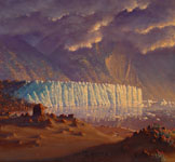 Miles Glacier Sunset Alaska David Rosenthal Oil Paintings