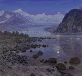 Moonrise over Miles Glacier  David Rosenthal Oil Painting