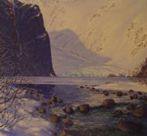 Saddlebag Glacier and Lake David Rosenthal Alaska Paintings 