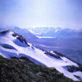 Sheridan Glacier from Wolveriing Ridge Cordova Painting by Alaskan Artist David Rosenthal