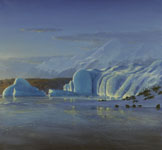 Antarctic Paintings.com Artist David Rosenthal Alaskan Painting of Sheridan Glacier