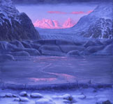 Sunset on Mountains at Sheridan Oil Painting by David Rosenthal